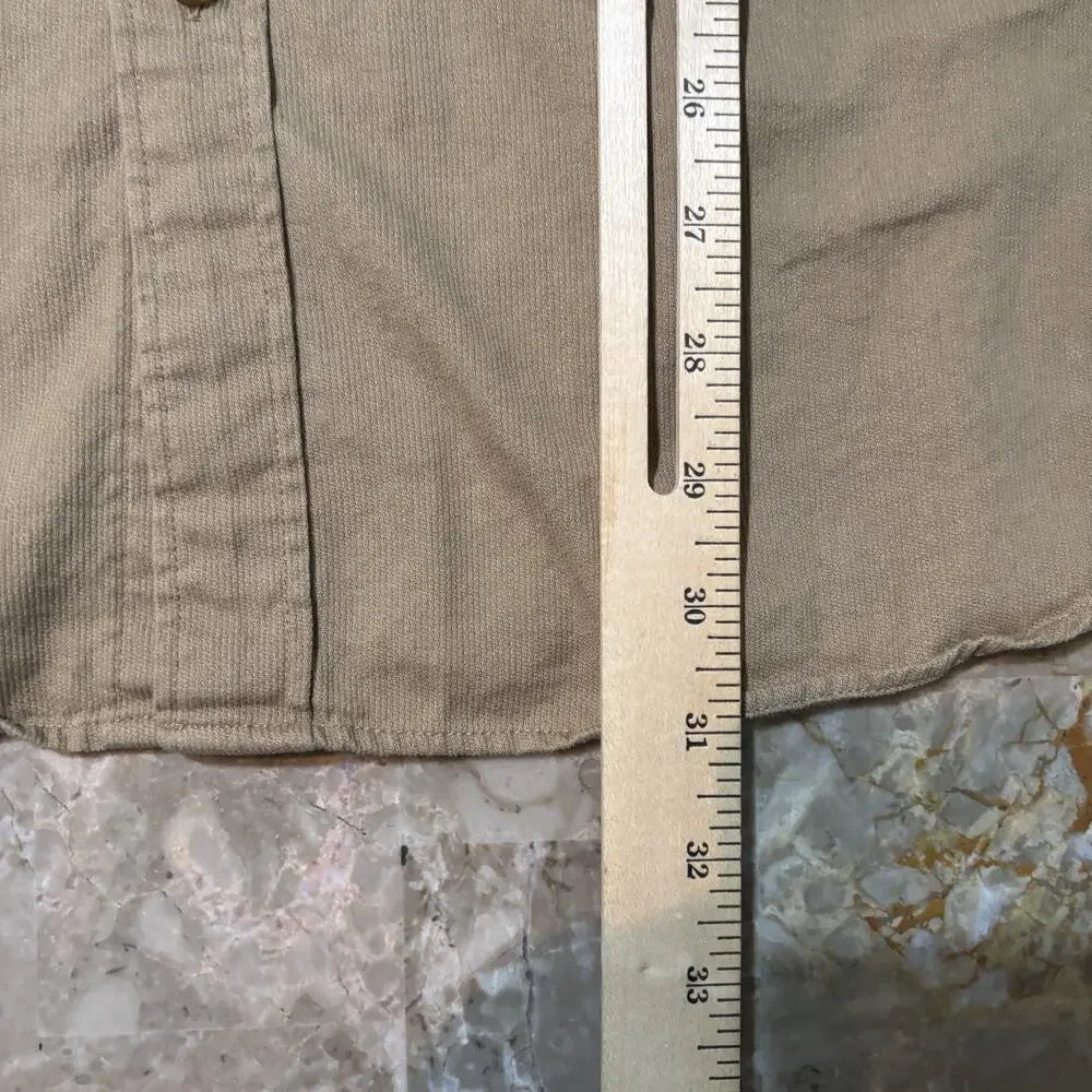 J Crew Shirt Mens XL Khaki Brown Pinwale Corduroy Long Sleeve Button Preppy